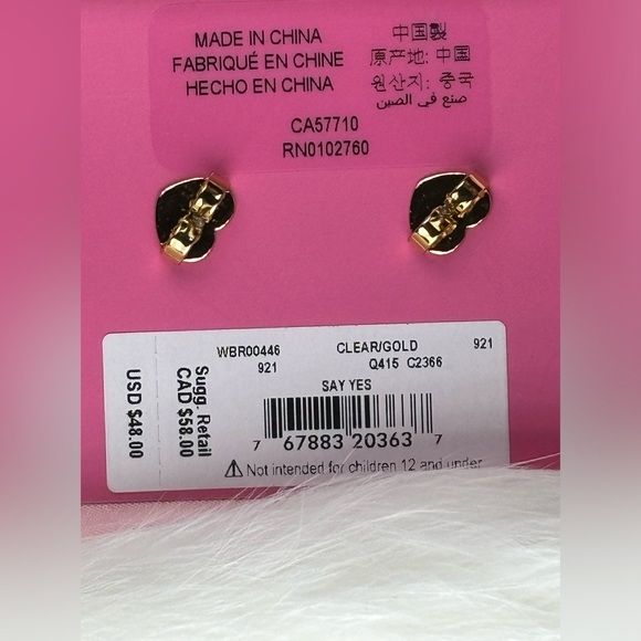 Kate Spade say yes gold and cubic zirconia earrings comes with bag new with tag. - Picture 4 of 4